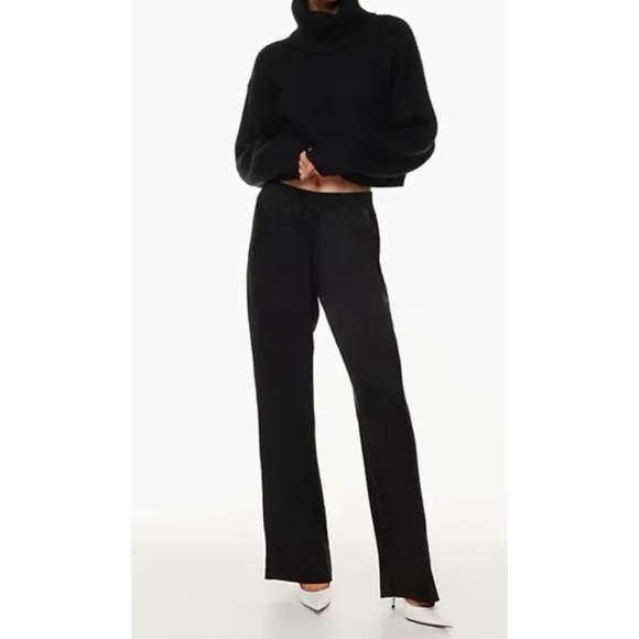 ARITZIA Babaton Black Satin Tribute Pull On Pants